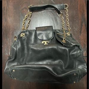 Tory Burch Womens shoulder bag in black leather